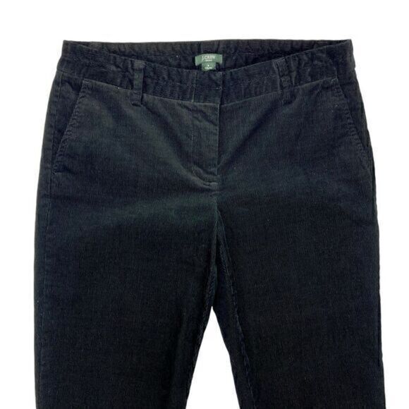 J. Crew Corduroy Pants Womens Size 6 Black Stretch City Fit Cuffed Cropped Jeans - Picture 2 of 14